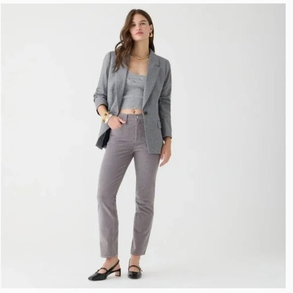 J. Crew Light Grey City Fit Straight Leg Corduroy Pants - Size 33 - Picture 1 of 7